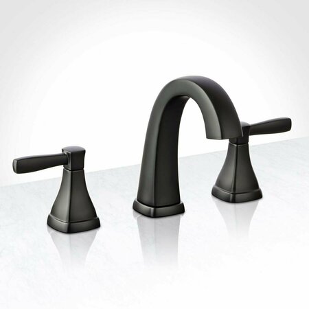 KD BUFE Elysa 2-Handle Widespread Bathroom Sink Faucet with Drain in Flat Black KD3522354